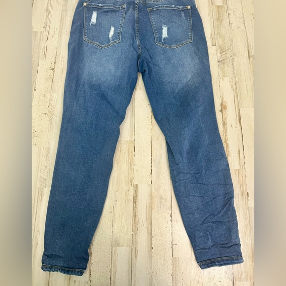 Judy Blue Jeans Womens 16W Blue Mid Rise Distressed Snake Print Skinny - Picture 10 of 10